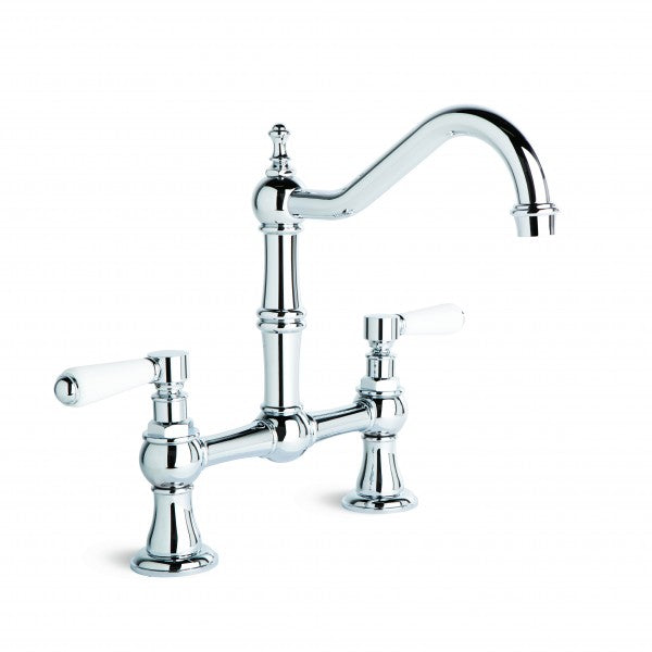 Winslow Kitchen Mixer with Traditional Swivel Spout, 140mm Fixed Centres (Lever) (Chrome)