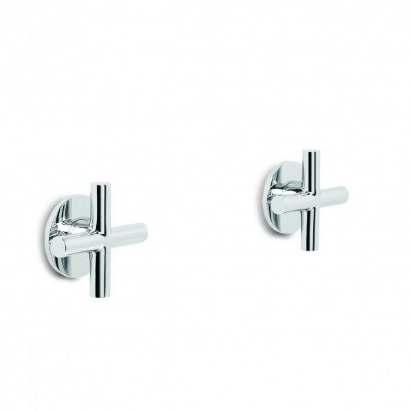 Yokato Wall Taps Pair (Cross Handles) (Chrome)