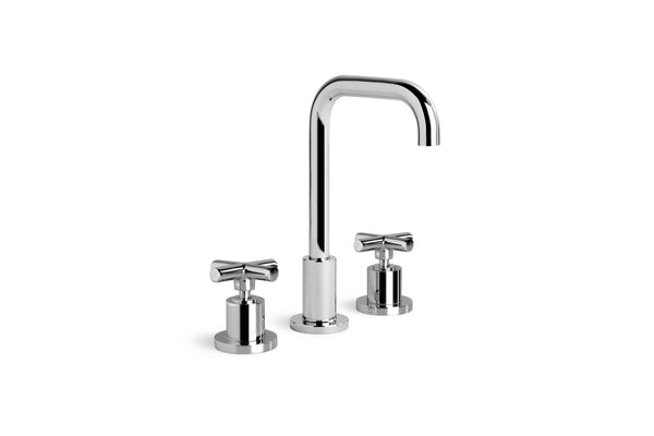 City Plus Basin Set with Square Swivel Spout and Cross Handle Taps (Chrome)