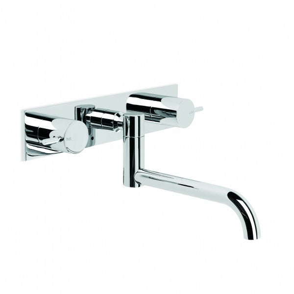 City Stik Wall Set with 210mm Centre Double Swivel Spout, Backplate and Installation Kit (Chrome)