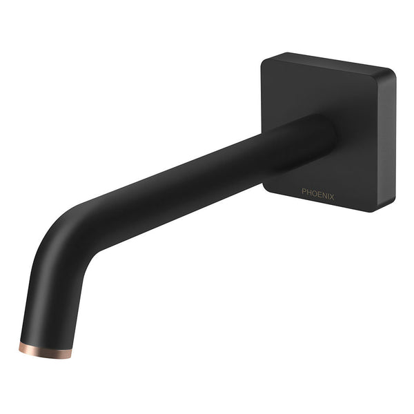 Phoenix Tapware Toi Wall Bath Outlet 180mm (Matte Black & Brushed Gold) 108-7620-72