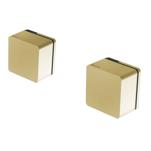 Phoenix Tapware Alia Wall Top Assemblies 15mm Extended Spindles (Brushed Gold) 110-0670-12