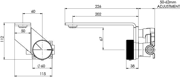 Axia Basin/Bath Mixer Set (Line Drawing)