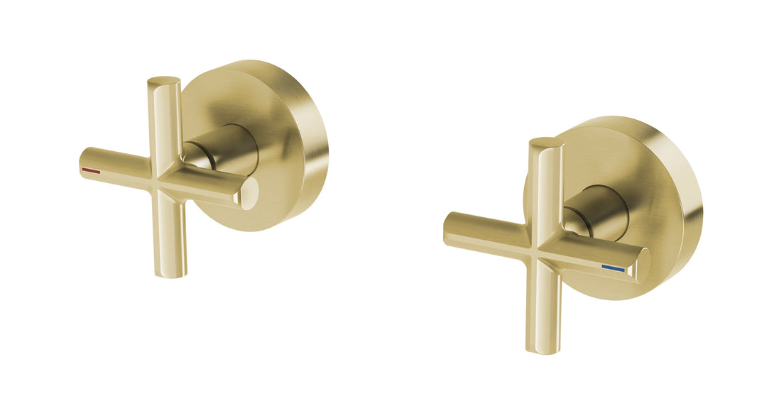 Vivid Slimline Plus Wall Top Assemblies 15mm Extended Spindles (Brushed Gold)