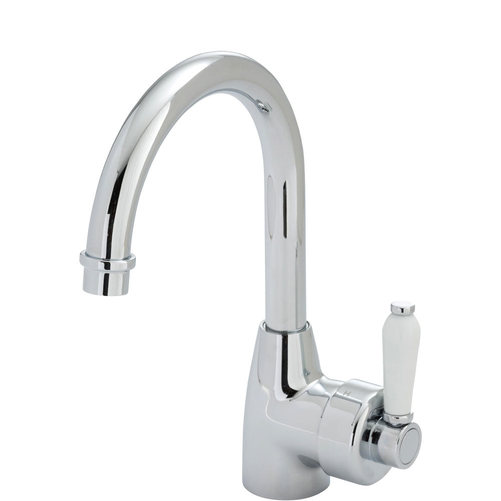 Eleanor Gooseneck Basin Mixer (Chrome/Ceramic)