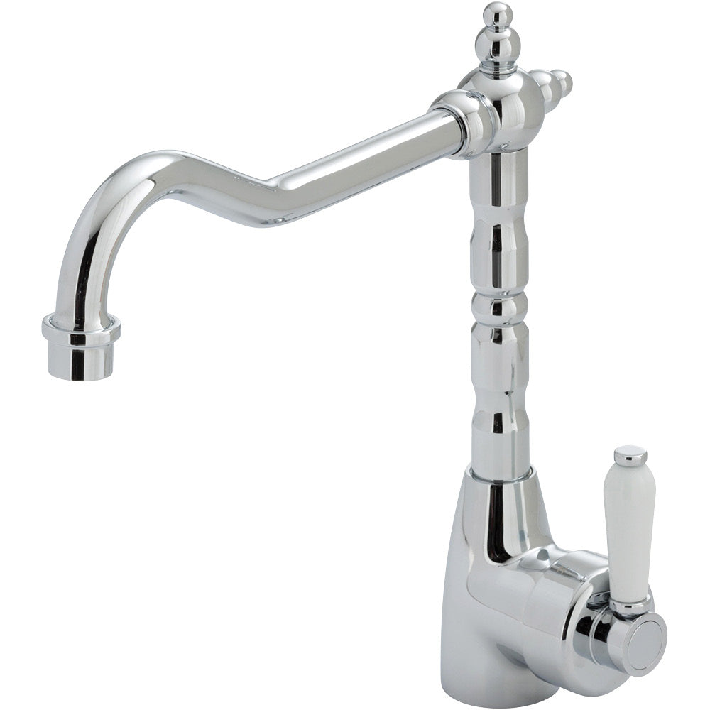 Eleanor Shepherds Crook Sink Mixer (Chrome/Ceramic)