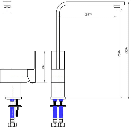 Jet Standard Sink Mixer Diagram