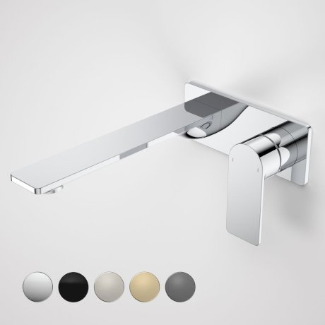 Caroma | Urbane II Wall Basin/Bath Mixer Set 220mm - Square Cover Plate in Chrome