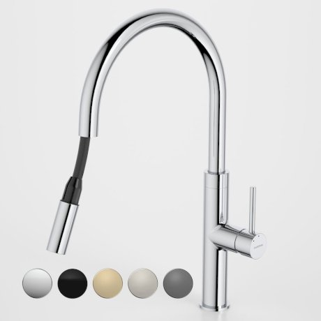 Caroma | Liano II Pull Out Sink Mixer with the nozzle pulled out