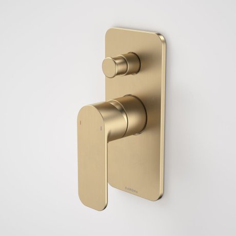Caroma | Luna Bath/Shower Wall Mixer with Diverter in Brushed Brass
