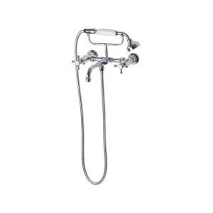Bastow Federation Wall Mounted Exposed Bath Set with Hand Held Shower (Chrome)