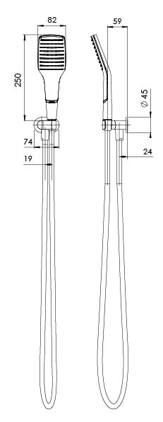 NX CAPE HAND SHOWER (Line Drawing)