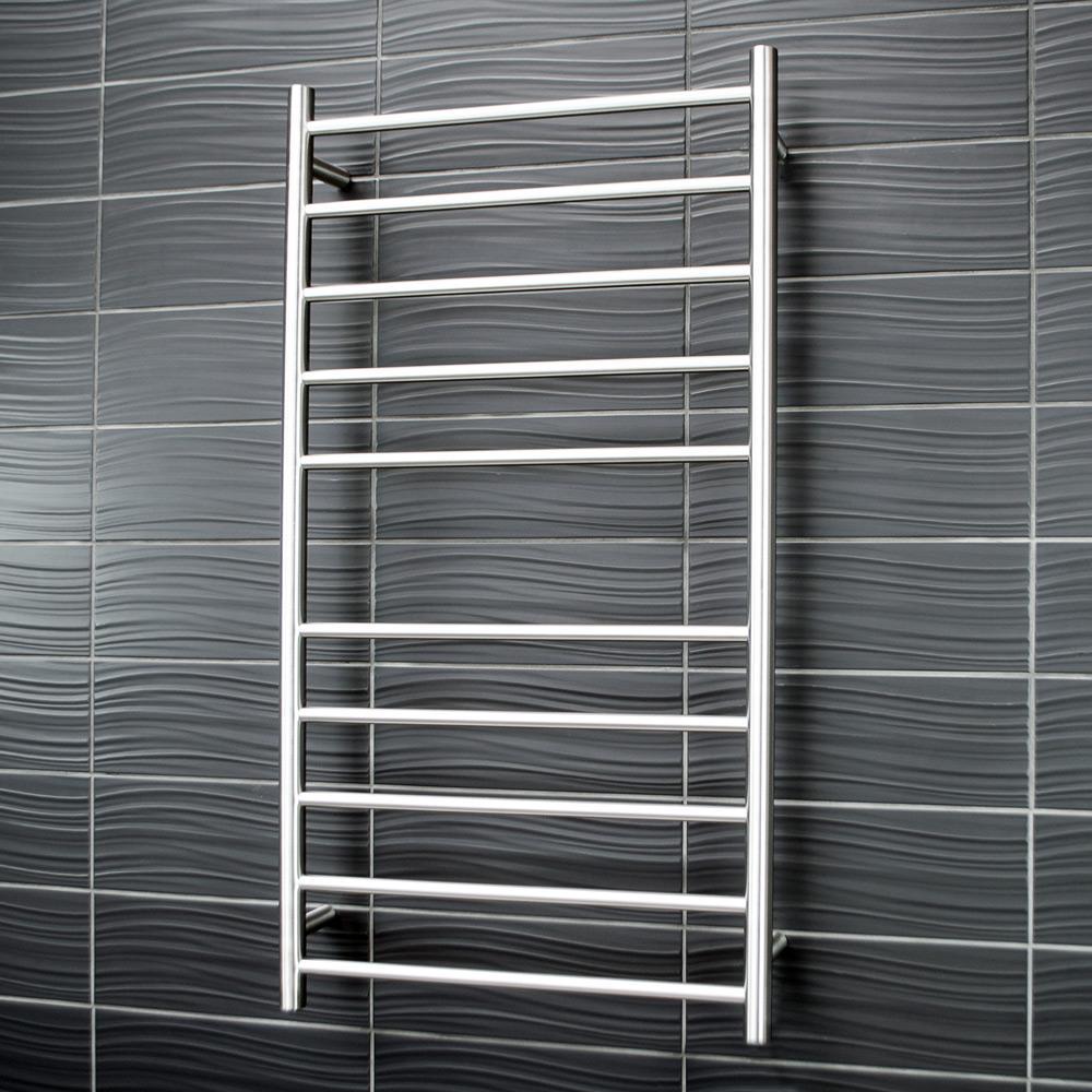 Radiant Heated Towel Rail Round 600x1100 (Brushed Satin)