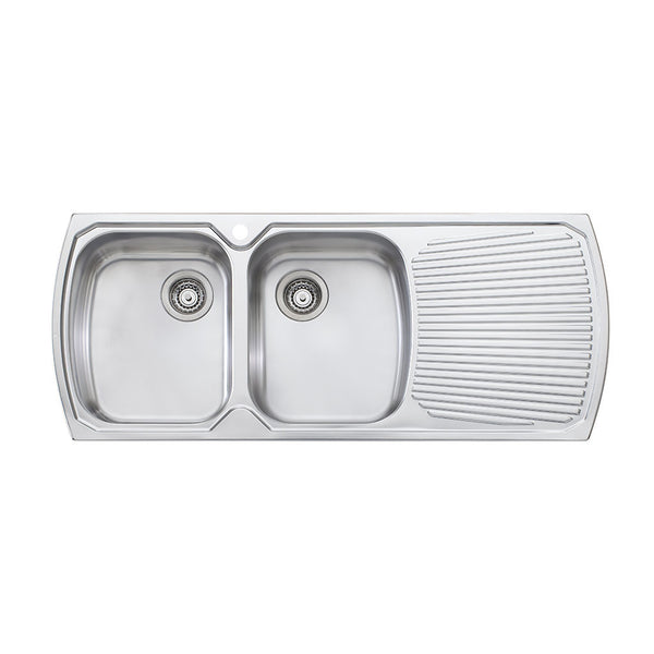 Oliveri Monet Double Bowl Topmount Sink with Drainer MO771 1TH