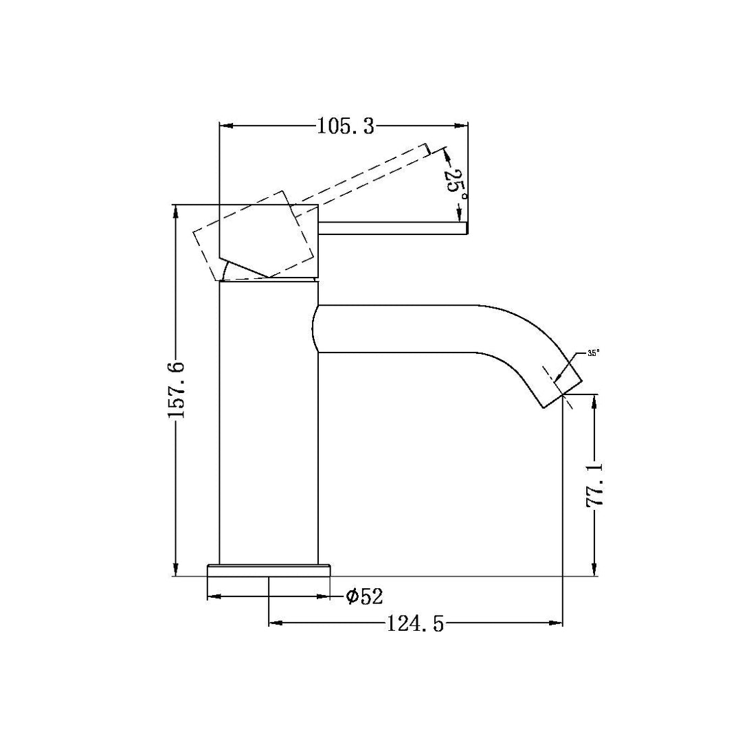 Specification line drawing with standard lever