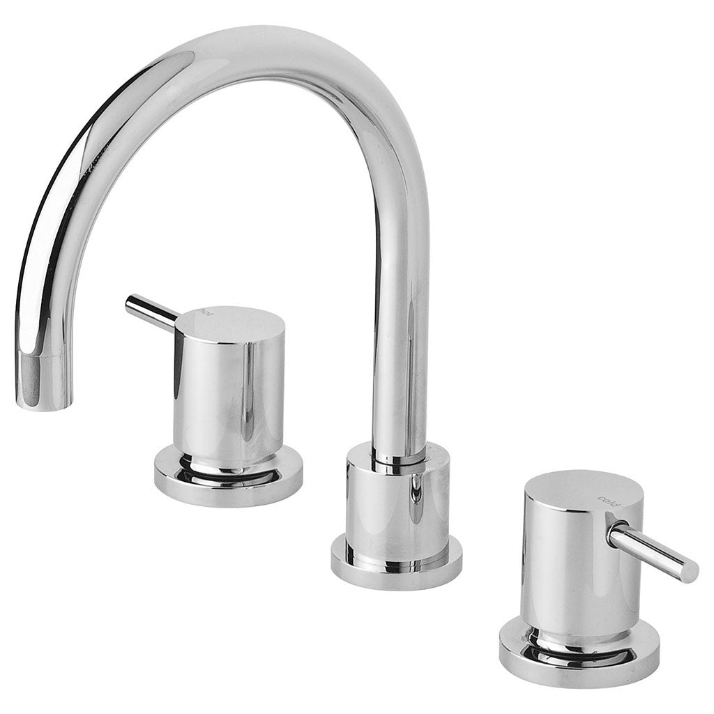 Phoenix Tapware Vivid Pin Lever Basin Set Swivel Gooseneck Outlet (Chrome) VP101CHR